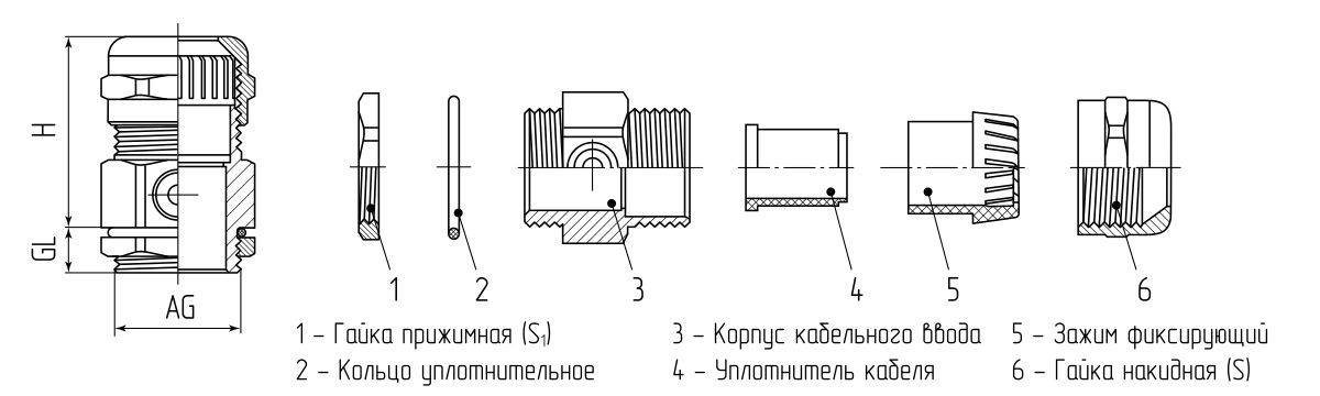 Ввод кабельный латунный вентилируемый ВК-ВМ-М16 (5-10 мм) (Fortisflex) (88244)