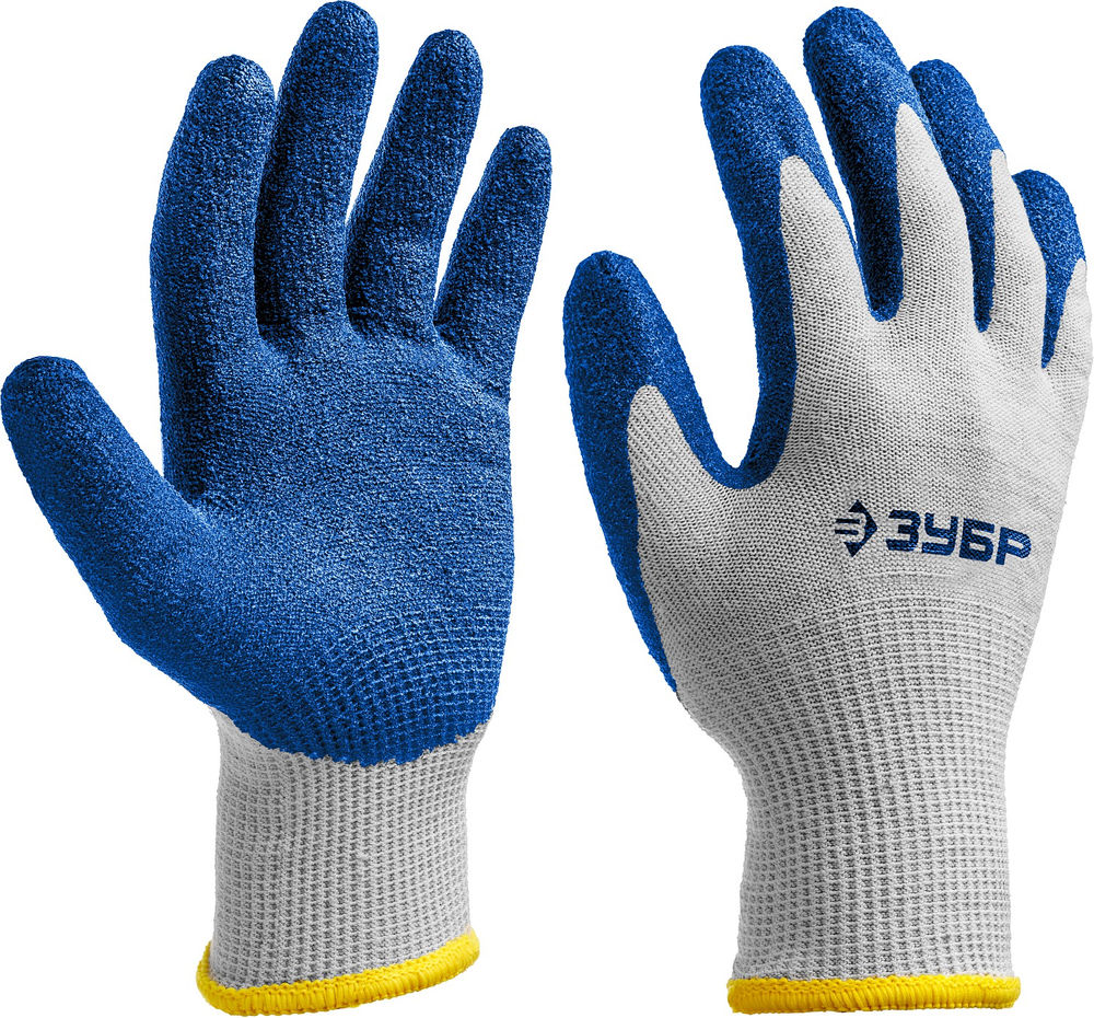 Перчатки х/б ЗАХВАТ S-M с текстурированным нитриловым обливом, повышенная износостойкость, 13 класс ЗУБР Профессионал 11457-S