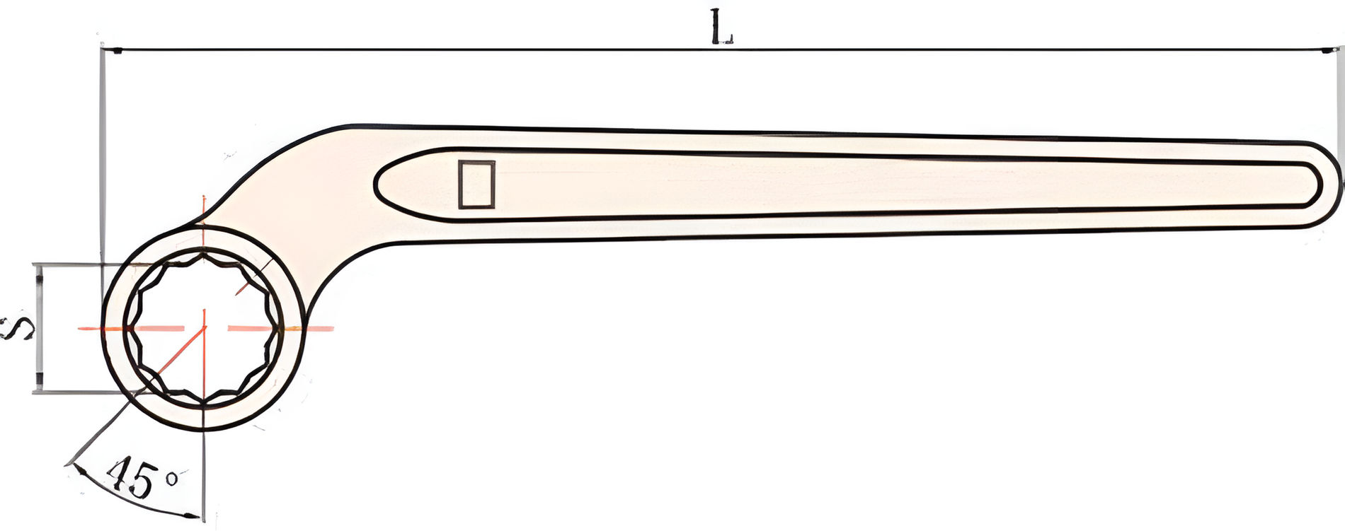 Ключ накидной изогнутый 80 искробезопасный сплав BeCu 157-80, HORTZ