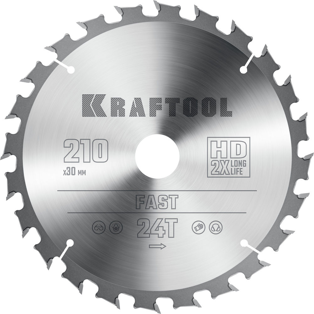 Пильный диск по дереву Fast, 210 х 30 мм, 24Т KRAFTOOL 36950-210-30