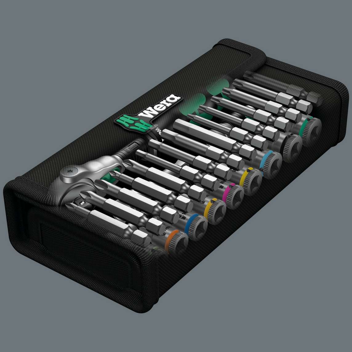 Набор с трещоткой 1/4 28 пр. Zyklop Speed серия 8100 SA 6 Wera WE-004016