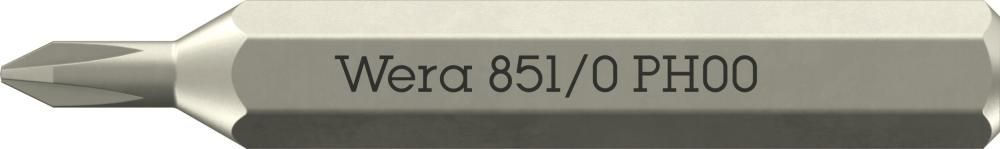 851/0 Micro Phillips Бита крестовая, PH 00 x 30 мм, хвостовик шестигранный 5/32 C4.0 (4 мм) (WE-058120)