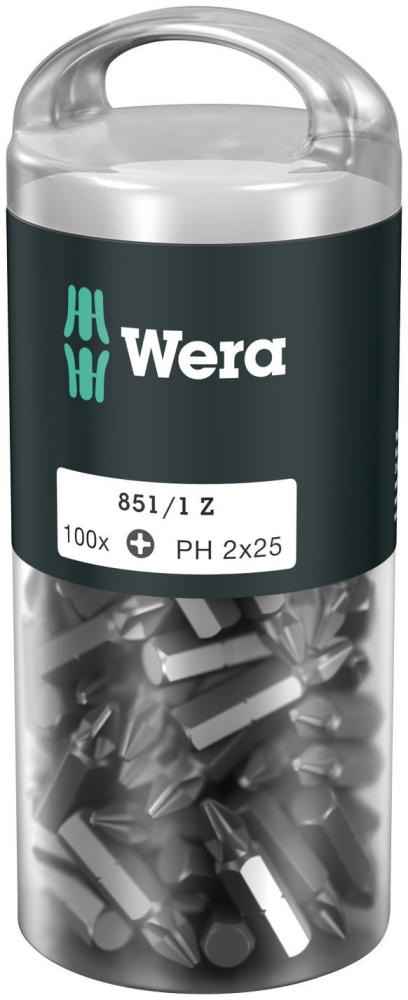 Набор бит PH 2 x 25 мм 100 шт 1/4 C6.3 серия 851/1 Z DIY 100 PH 2 Wera WE-072441