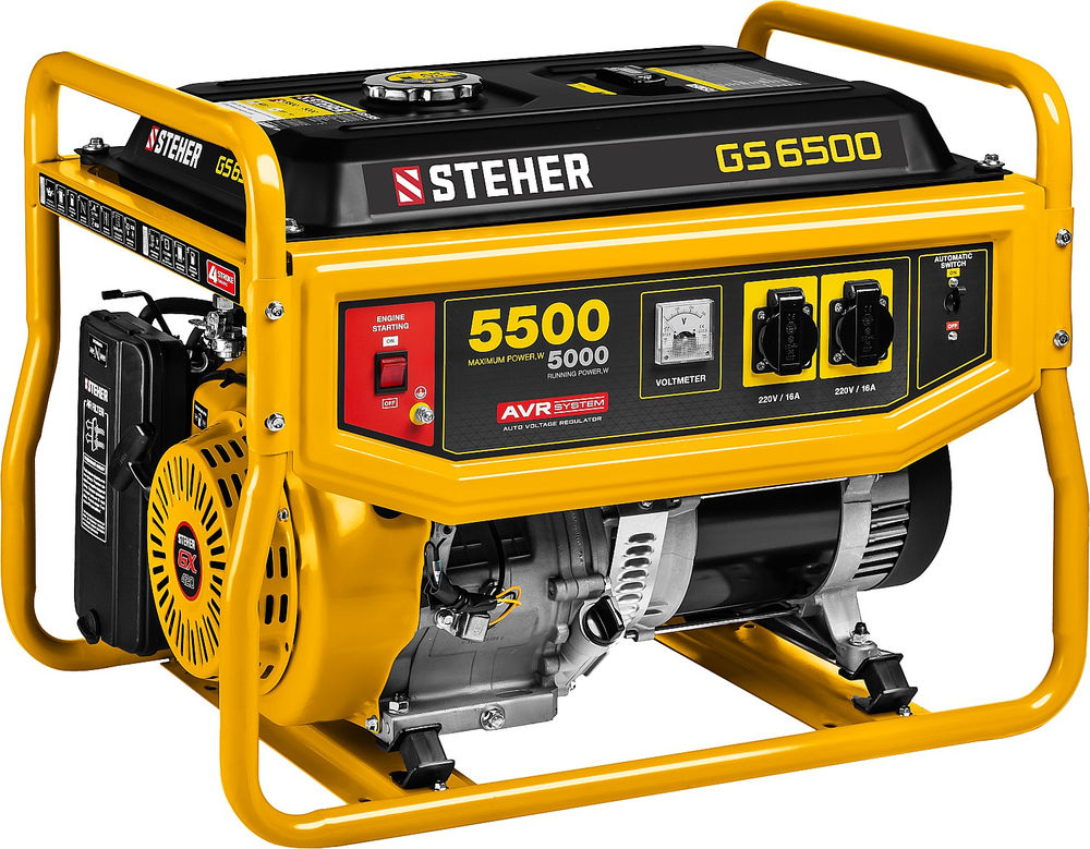 Генератор бензиновый 5500 Вт STEHER GS-6500