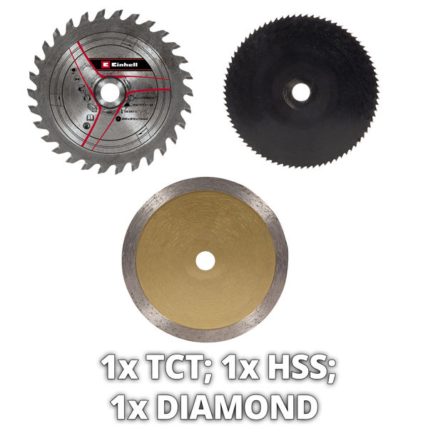 Мини-пила дисковая Einhell TC-CS 89 600Вт, 7200об/мин, 3 диска в комплекте (4331030)