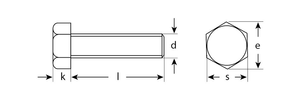 Болт M12 x 25 мм, кл. пр. 5.8, цинк, 5 кг, ГОСТ 7798-70 ЗУБР 303080-12-025