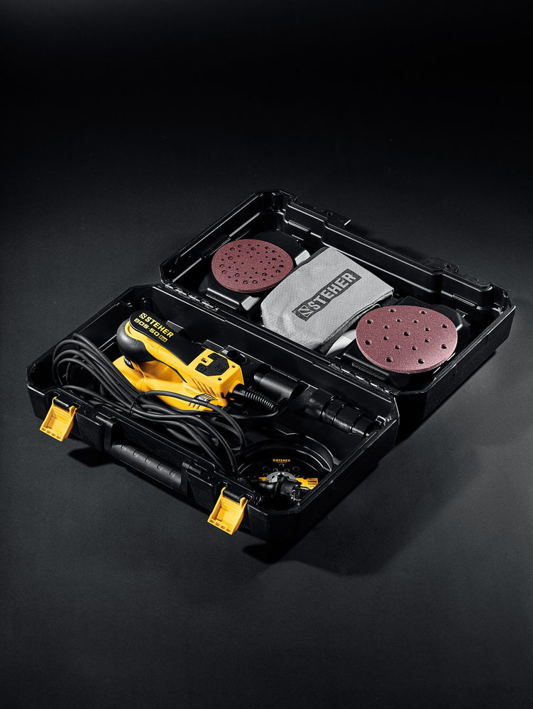Машина орбитально-шлифовальная бесщеточная d125 / d150 мм, 5.0 мм, 350 Вт, кейс BOS-50 Duo STEHER BOS-50