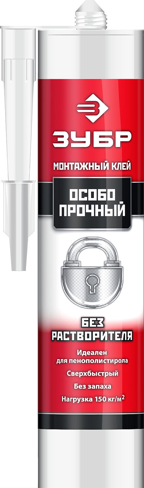 Клей монтажный особопрочный без растворителей 300 мл, белый ЗУБР 41338  