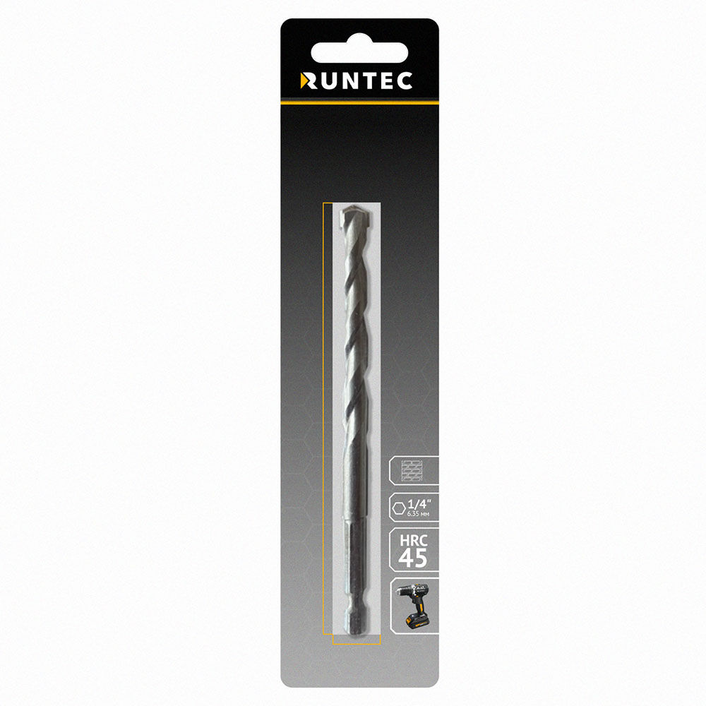 Сверло по бетону Runtec HRC45 6 x 100 мм HEX 1/4 RUNTEC RT-DC6