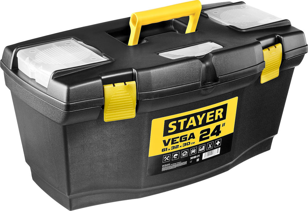 Ящик пластиковый для инструментов 610 х 320 х 300 мм, (24) VEGA-24 STAYER 38105-21