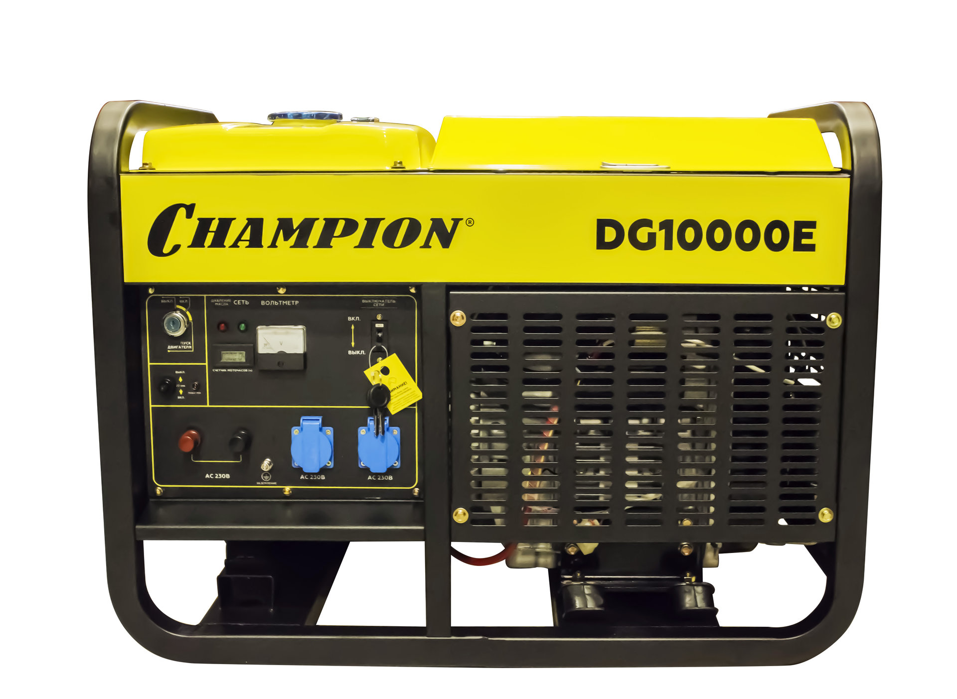 Генератор диз. CHAMPION DG10000E (10/11кВт 17лс 25л 170кг эл.стартер,колеса, счетчик) (DG10000E)