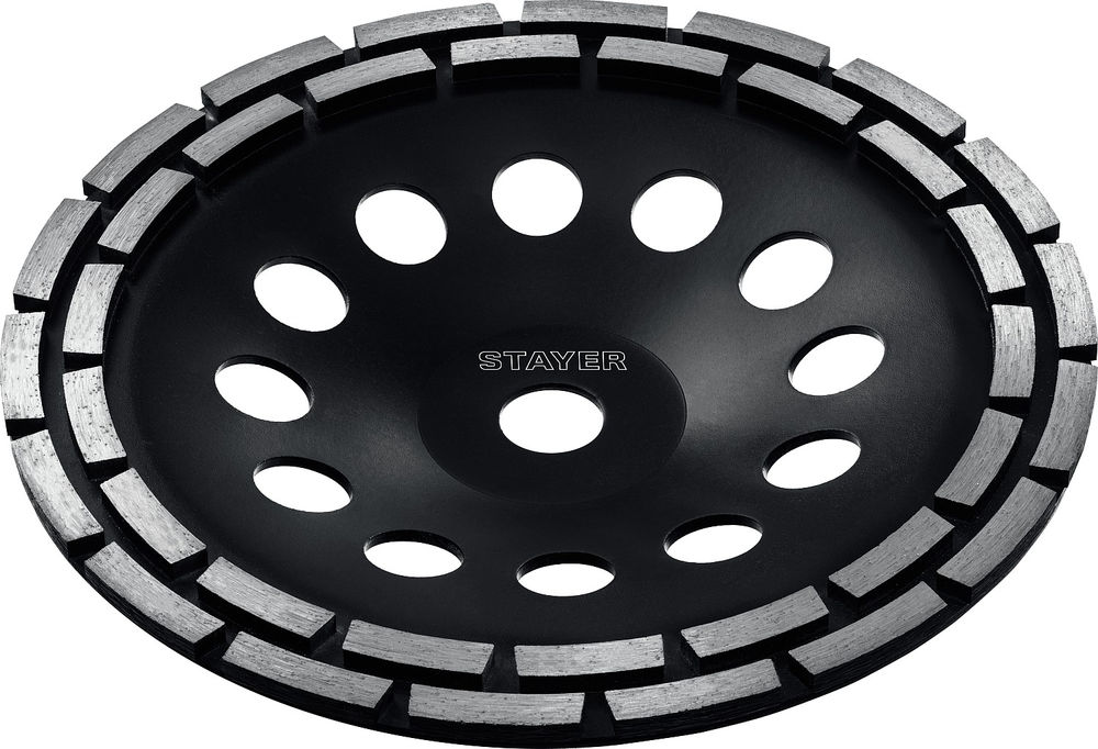 Чашка шлифовальная алмазная двухрядная Double, d 180 мм STAYER 33381-180_z02