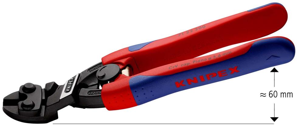 Болторез компактный 200 мм, пружина, голова 20°, 2-комп ручки, SB CoBolt KN-7122200SB