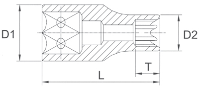 Головка торцевая E4 1/4 Licota E204