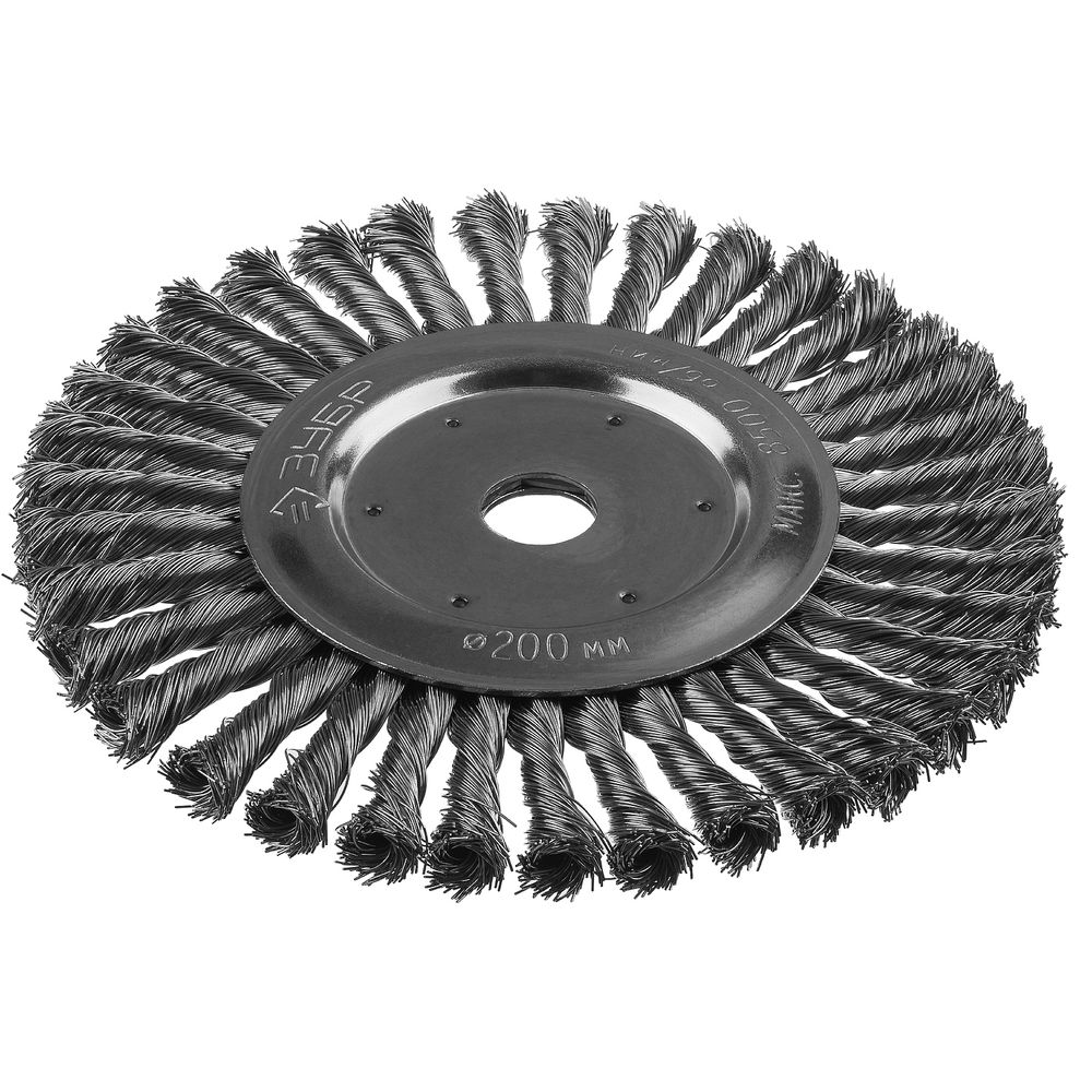 Щетка дисковая для УШМ 200?22 мм жгутированная стальная проволока 0.5 мм ЗУБР Профессионал 35190-200_z02