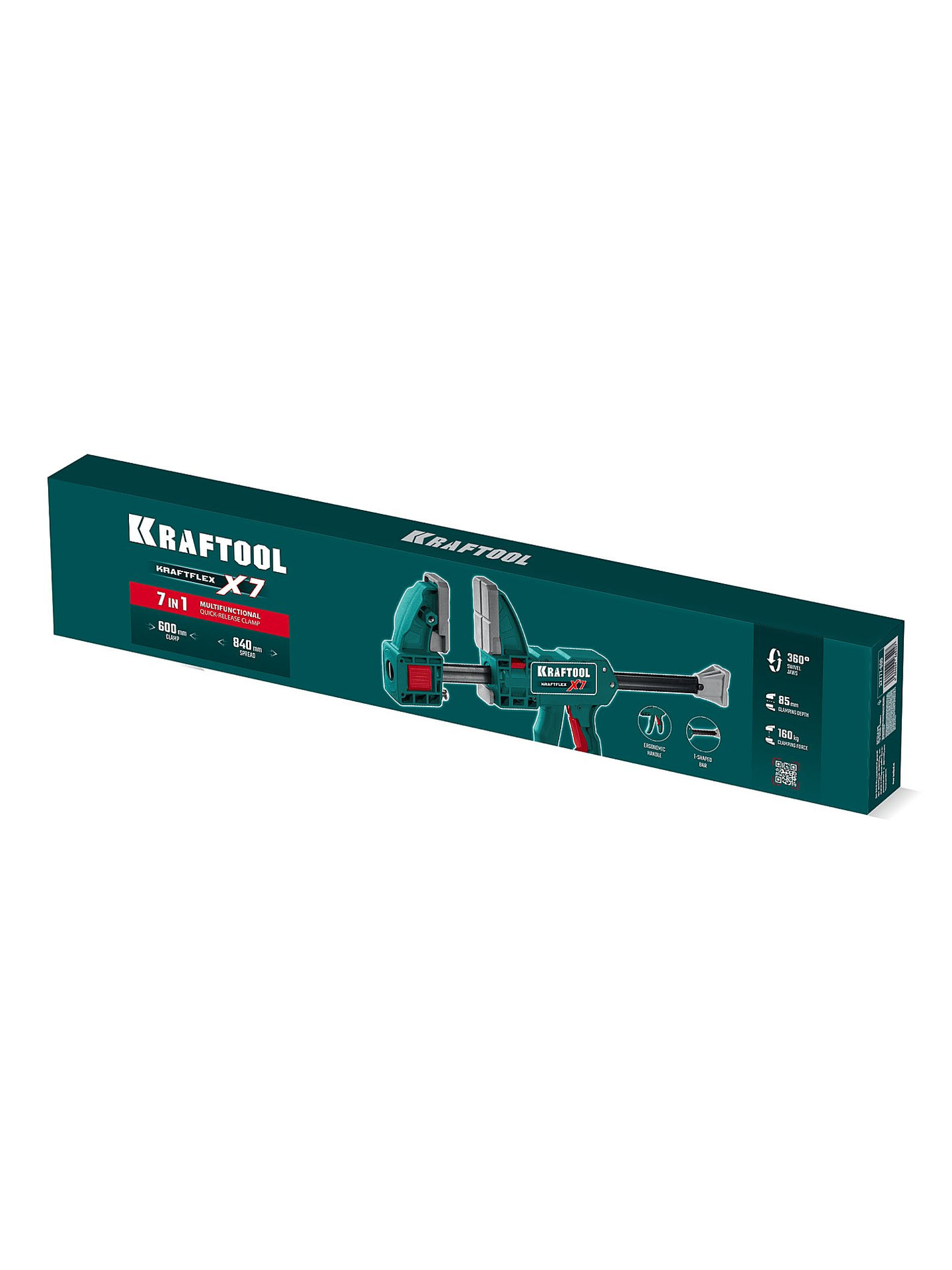 Многофункциональная быстрозажимная струбцина KRAFTFLEX X7 600, 600 х 85 мм KRAFTOOL 32777-600