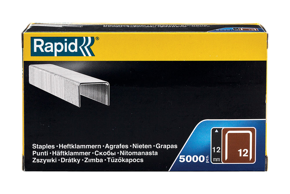 Скобы тонкие широкие тип 80, 12 мм, 5000 шт RAPID 40100520