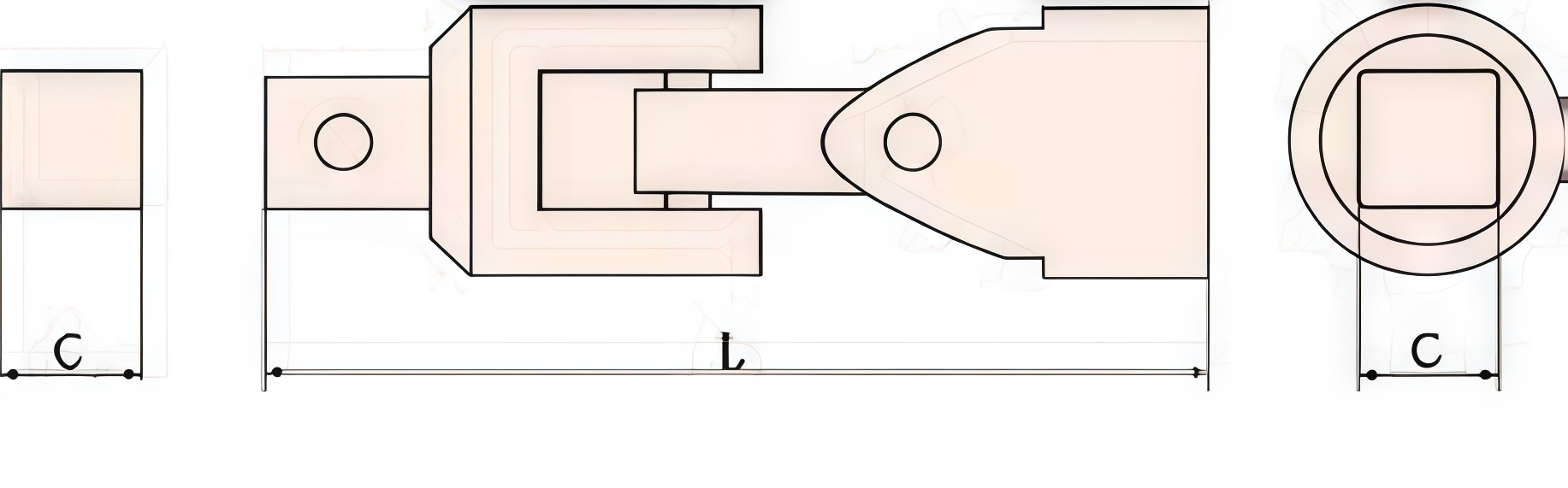 Шарнир карданный 1/2 искробезопасный сплав AlCu 112-1002, HORTZ