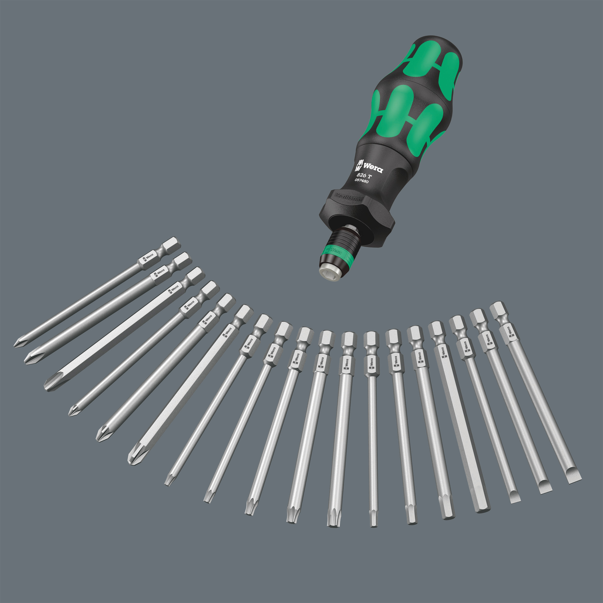 Отвёртка-битодержатель 1/4 x 146 мм патрон Rapidaptor Kraftform Turbo серия 826 T Wera WE-057480