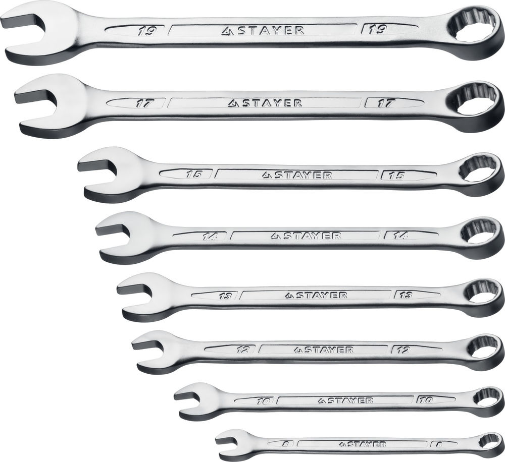 Набор комбинированных гаечных ключей 8 шт, 8 - 19 мм HERCULES Professional STAYER 27085-H8