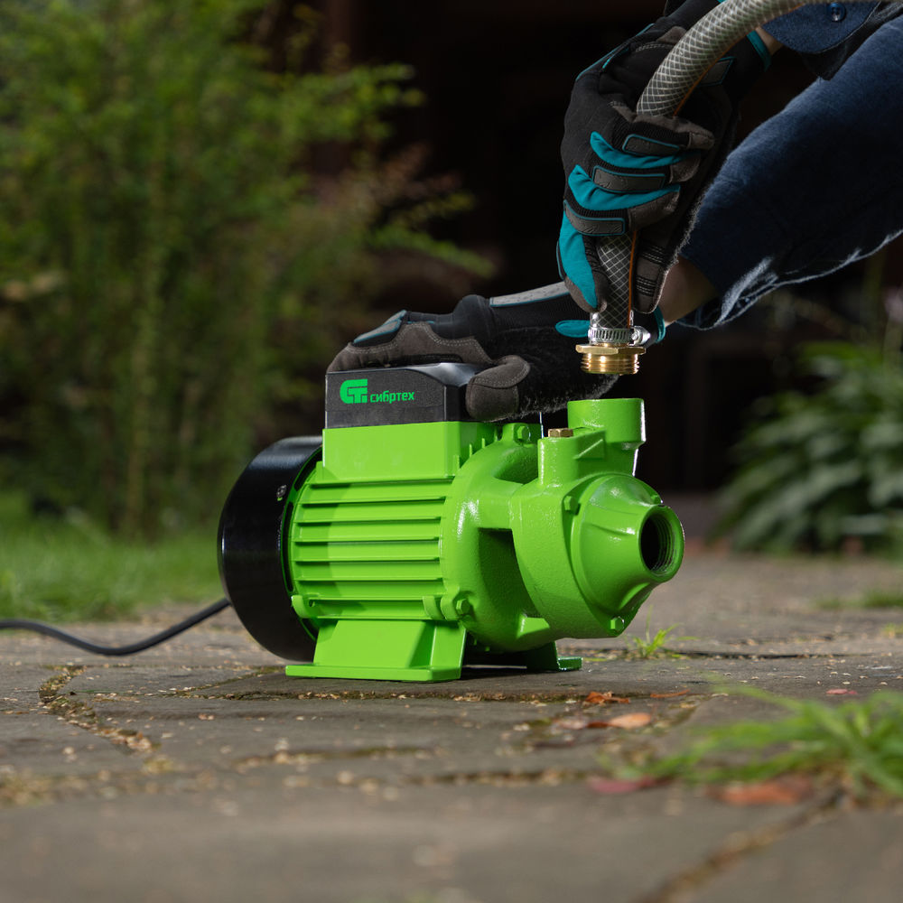 Садовый поверхностный насос СПН370-Ч, 370 Вт, напор 25 м, 1700 л/ч, чугун Сибртех (97241)