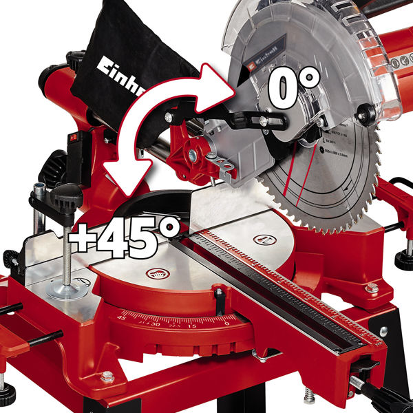 Пила торцовочная Einhell TC-SM 2531/2 U, 1900Вт,254х30мм,пропил 310х70мм,со станиной (4300805)