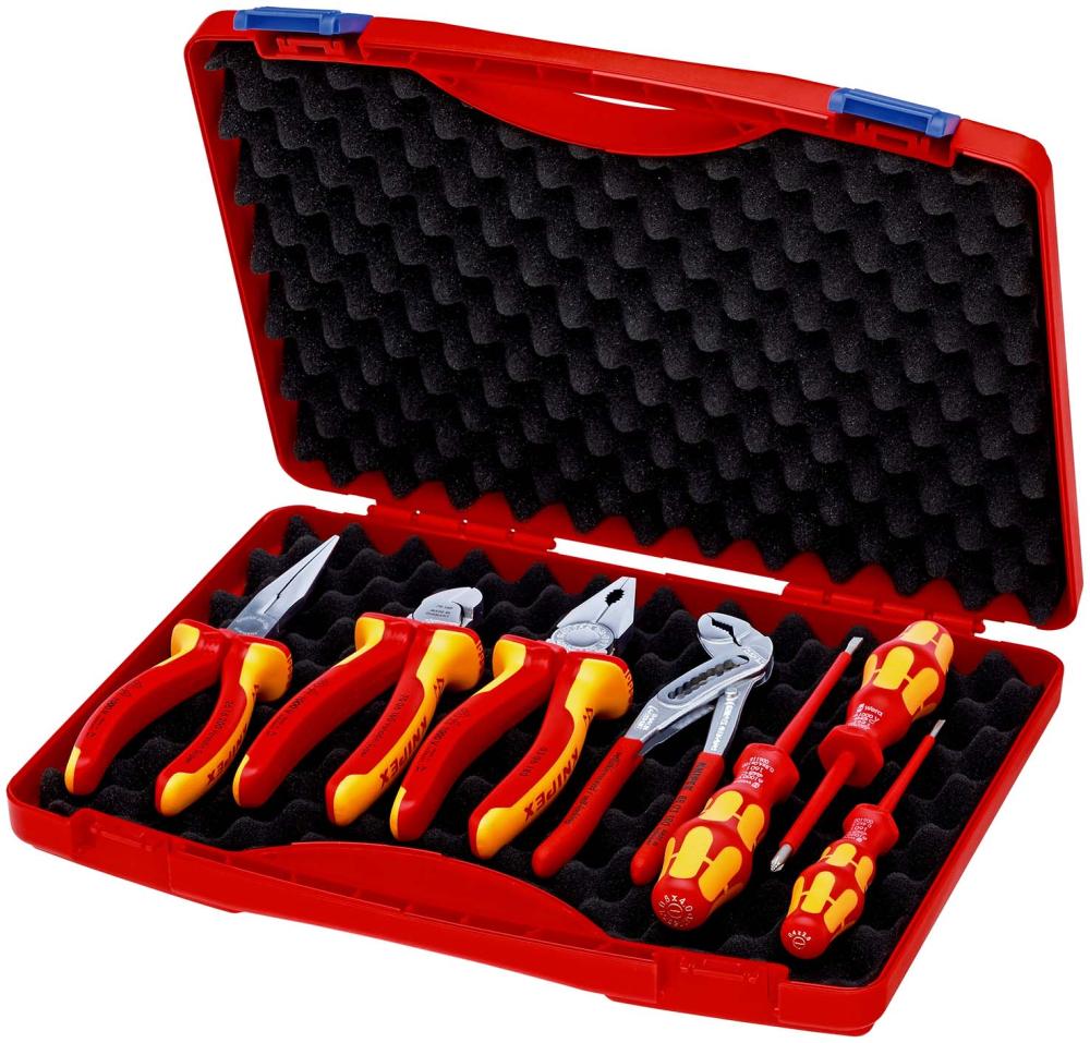 Чемодан c инструментом пластиковый VDE 7 пр. Electro 2 RED KN-002115