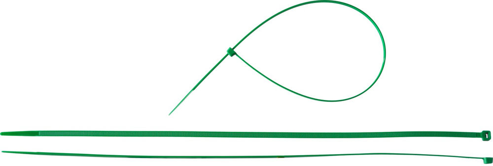 Кабельные стяжки КС-З1, 4.8 x 400 мм, нейлон РА66, 100 шт, зеленые ЗУБР Профессионал 309060-48-400