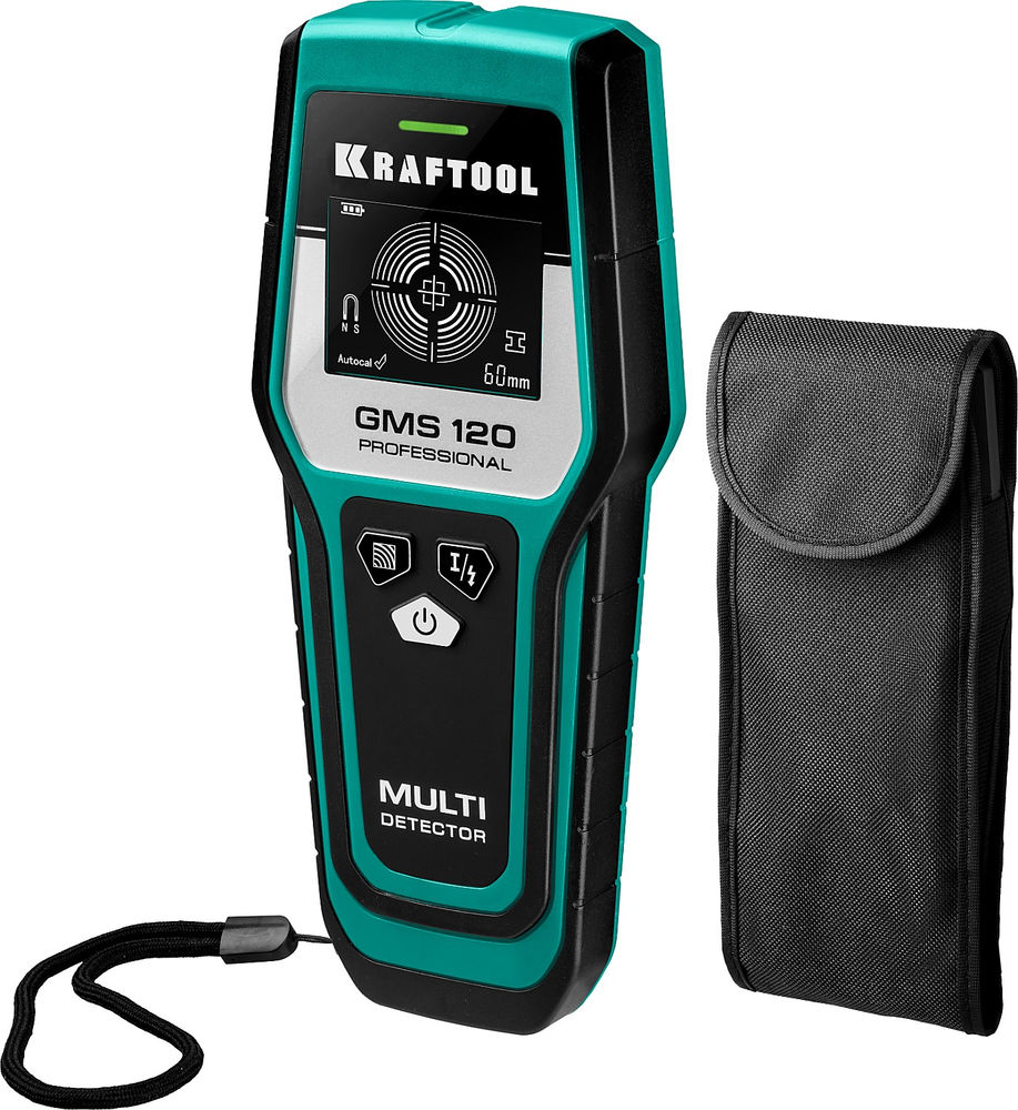 Универсальный детектор проводки GMS-120, ЖК дисплей KRAFTOOL 45298