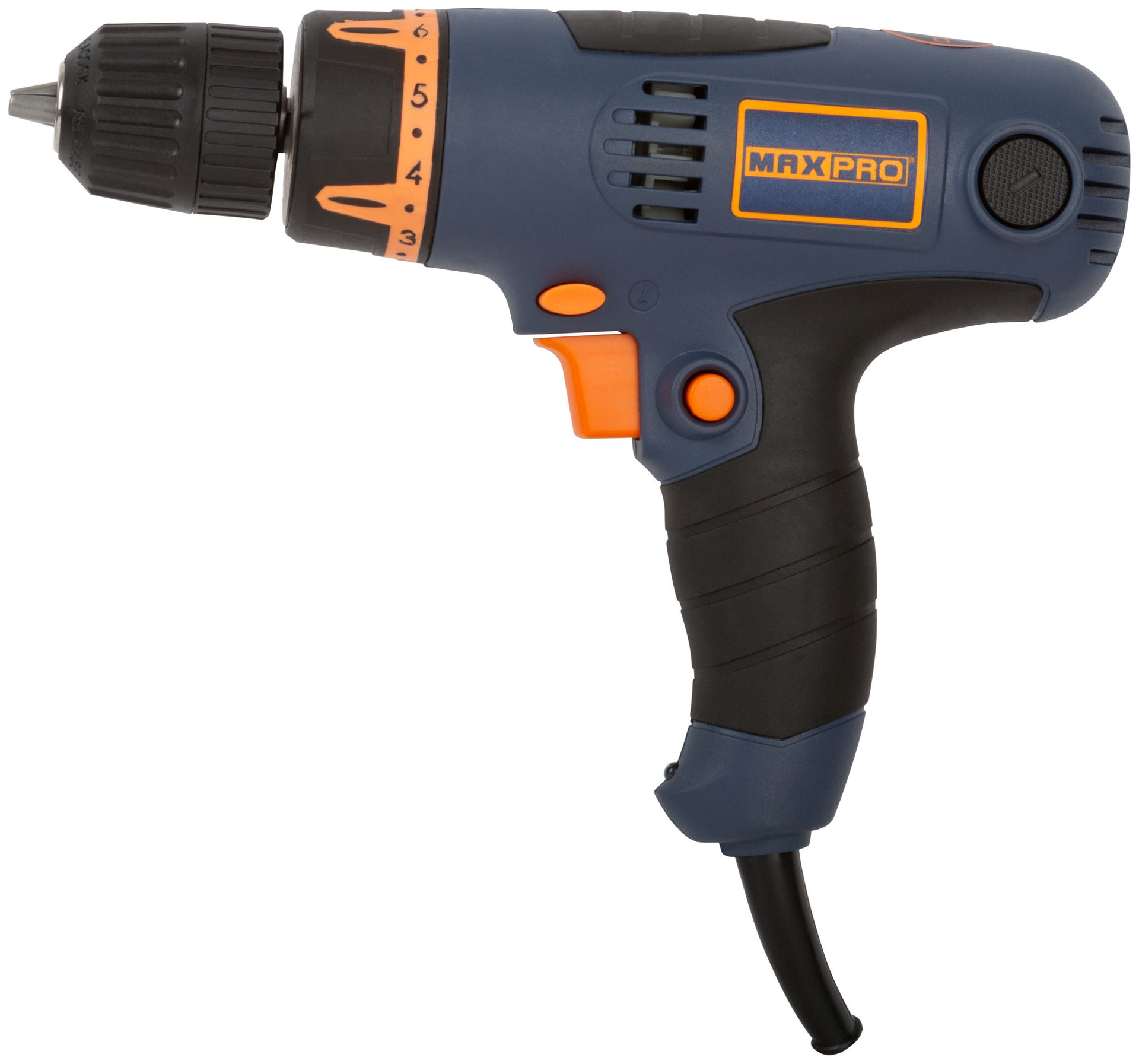 Дрель-Шуруповерт электрическая 320 Вт; 0-750 об/мин; подсветка; быстрозажимной патрон 10 мм; резиновые вставки; 16,0 Нм; 16+1; 1,1 кг MAX-PRO 85045