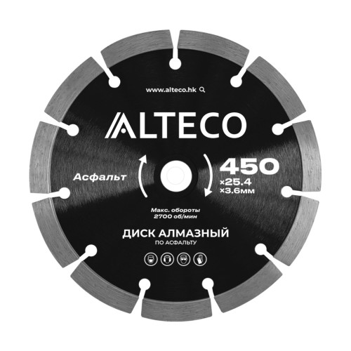 Диск алмазный по асфальту 450*25,4 ALTECO, шт