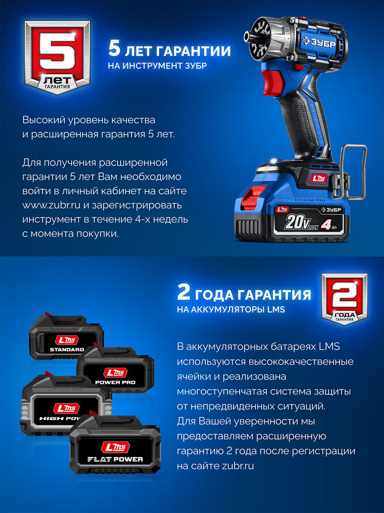 Адаптер для АКБ LMS под инструмент 20V Max 20 В ЗУБР Профессионал LMS-T7