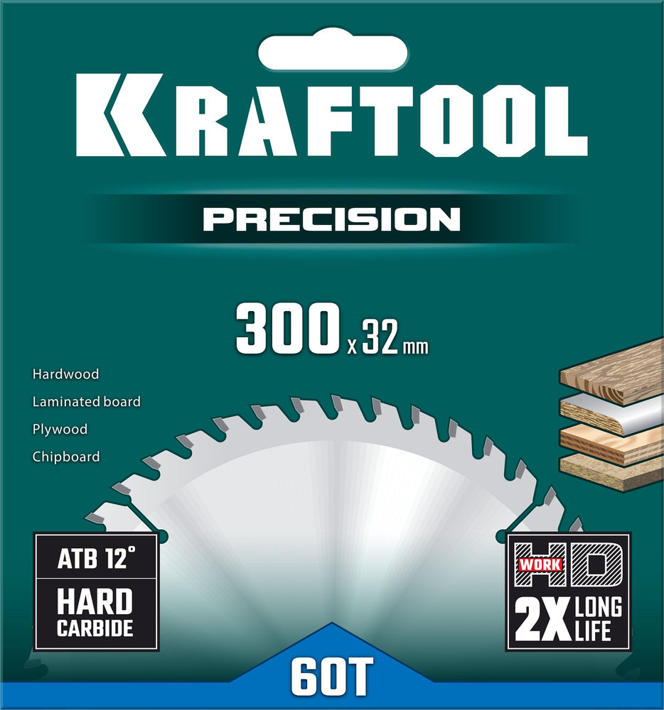 Пильный диск по дереву Precision, 300 х 32 мм, 60Т KRAFTOOL 36952-300-32
