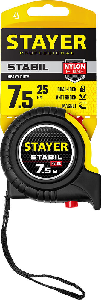 Рулетка 7.5 м х 25 мм Stabil Professional STAYER 34131-075