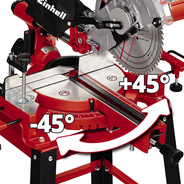 Пила торцовочная Einhell TC-SM 2531/2 U, 1900Вт,254х30мм,пропил 310х70мм,со станиной (4300805)