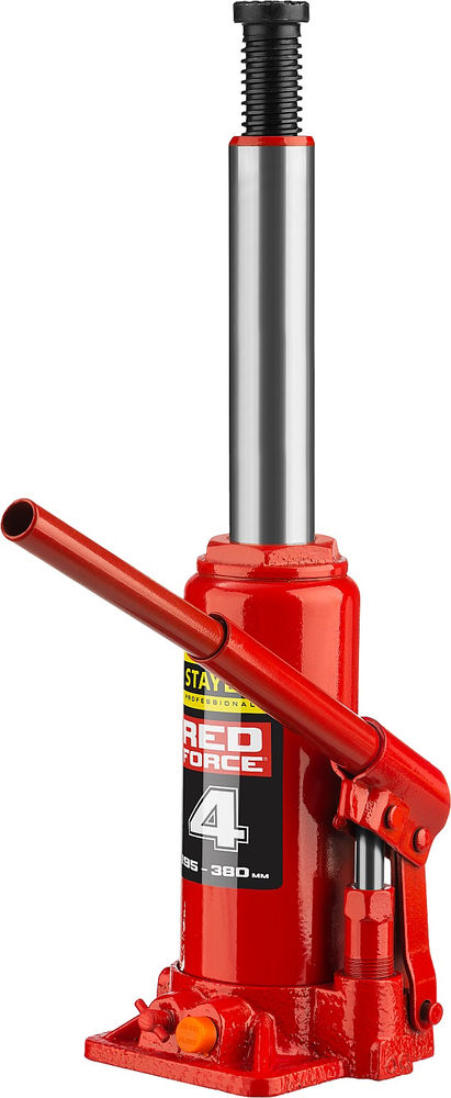 Домкрат бутылочный гидравлический 4 т, 195 - 380 мм RED FORCE Professional STAYER 43160-4