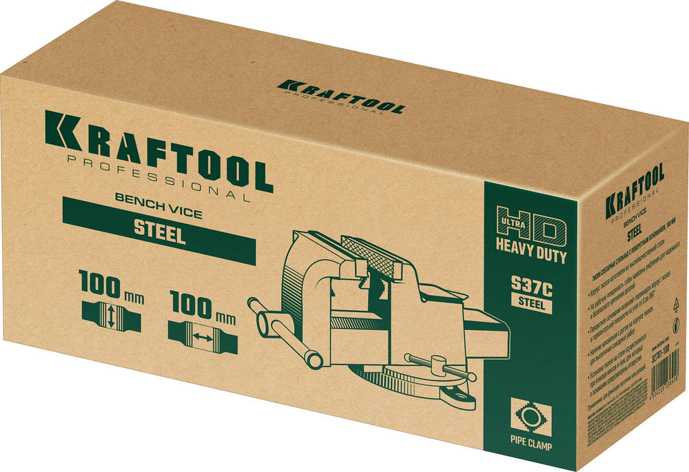 Тиски слесарные стальные 100 мм STEEL KRAFTOOL 32701-100