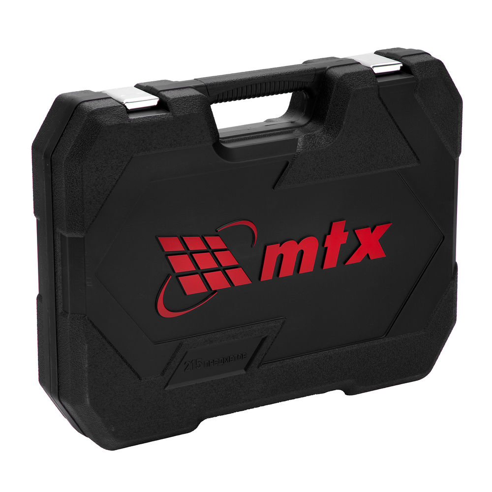 Набор инструментов, 1/2, 3/8, 1/4, пластиковый кейс 215 предметов MTX