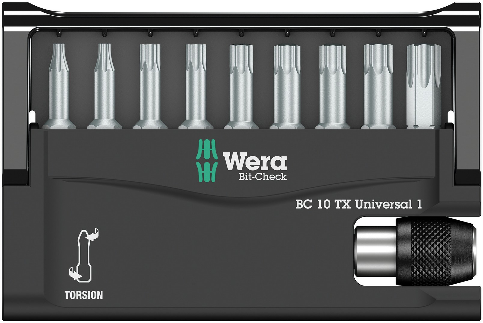 Набор бит торсионных с битодержателем 10 TX Universal 1, 10 пр., 1/4 C6.3 Bit-Check WE-056164