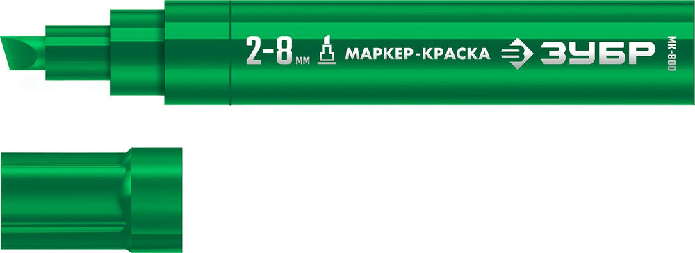 Маркер-краска клиновидный МК-800 зеленый, 2-8 мм ЗУБР 06327-4